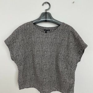 Eileen Fisher Bandhini Print Organic Cotton Short Sleeve Shirt Top Size Small